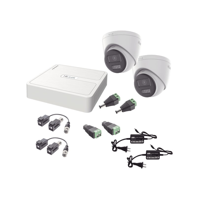 Kit TurboHD 4 canales 2 cámaras Turret ColorVu con instalación incluida