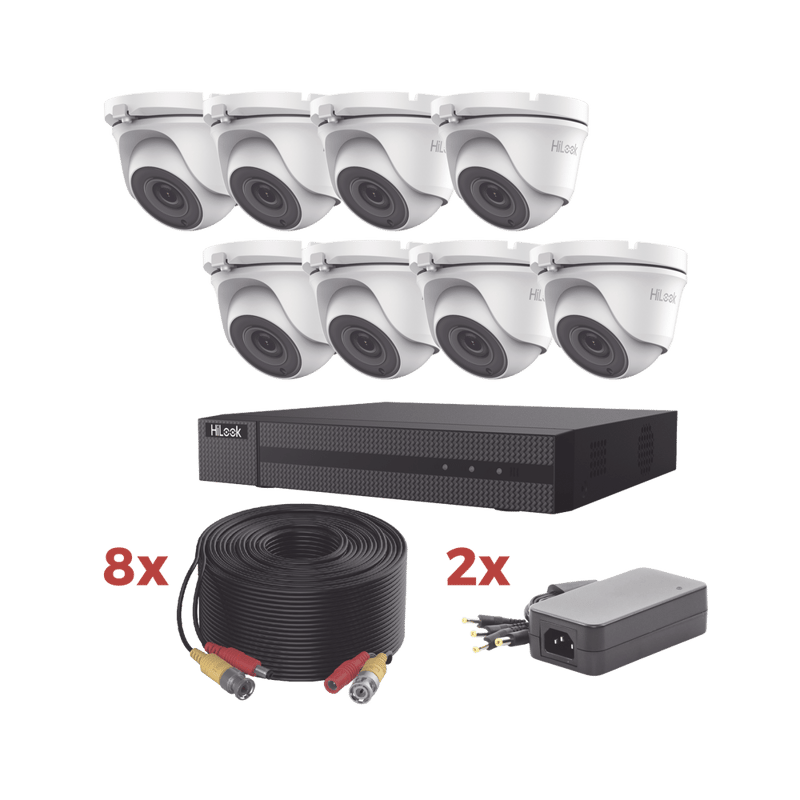 Kit TurboHD 8 canales 8 cámaras Turret con instalación incluida