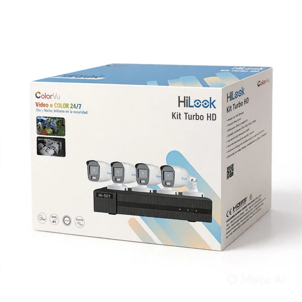 Kit de cámaras de seguridad ColorVu HiLook 1080p con micrófono, instalación en CDMX
