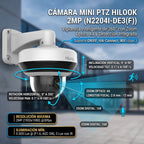 Kit PTZ HiLook PTZ-N2204I-DE3F característica técnica zoom 4X 360° CDMX